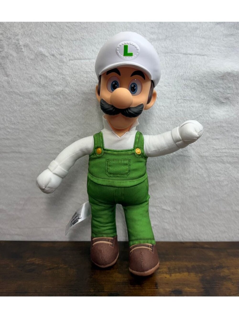 Super Mario Galaxy Movie posable Fire Luigi 15" Toy Figure